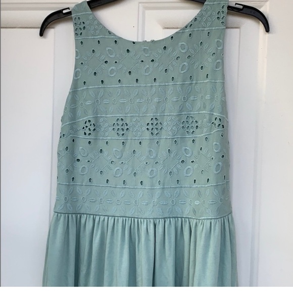 LOFT Light Blue/green Midi Dress - Picture 2 of 8